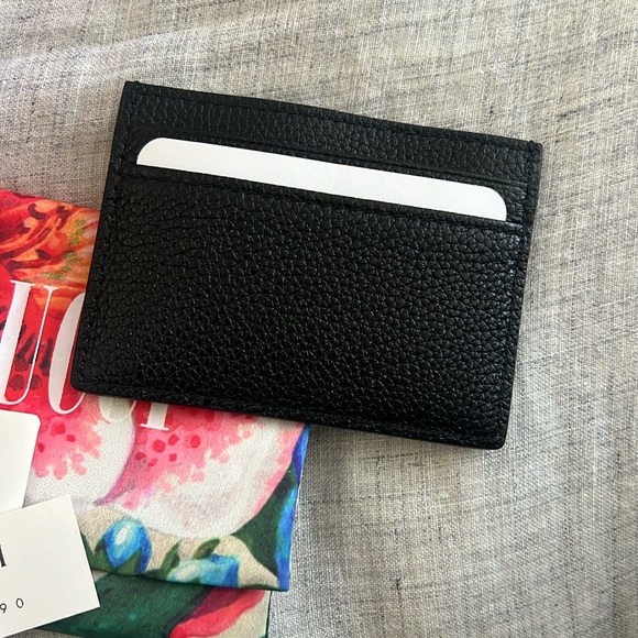 🆕💯% Authentic Gucci Card Case - Card Wallet - Gucci Zumi Black Leather - Picture 2 of 3